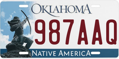 OK license plate 987AAQ