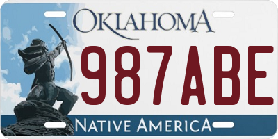 OK license plate 987ABE
