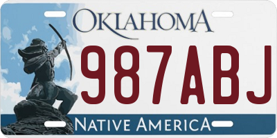 OK license plate 987ABJ