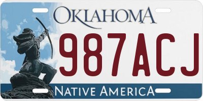 OK license plate 987ACJ