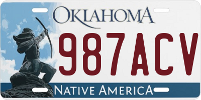 OK license plate 987ACV