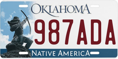 OK license plate 987ADA