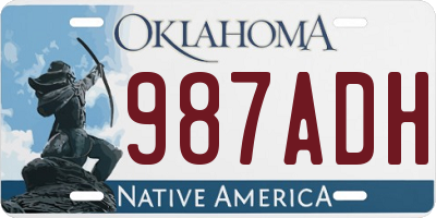 OK license plate 987ADH