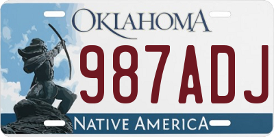 OK license plate 987ADJ