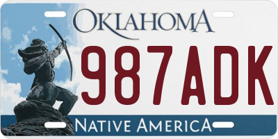 OK license plate 987ADK