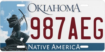 OK license plate 987AEG