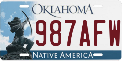 OK license plate 987AFW