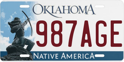 OK license plate 987AGE