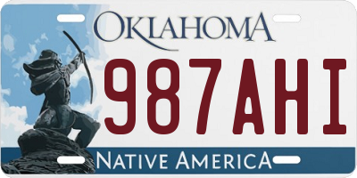OK license plate 987AHI