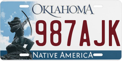 OK license plate 987AJK