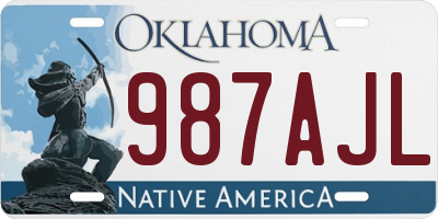 OK license plate 987AJL