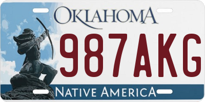 OK license plate 987AKG