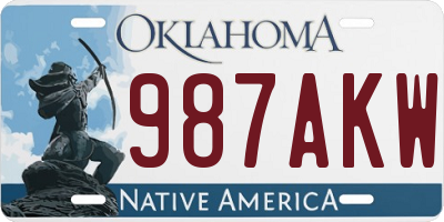 OK license plate 987AKW