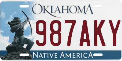 OK license plate 987AKY