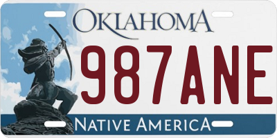 OK license plate 987ANE