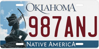 OK license plate 987ANJ