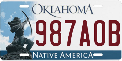 OK license plate 987AOB