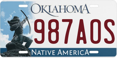 OK license plate 987AOS