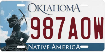 OK license plate 987AOW