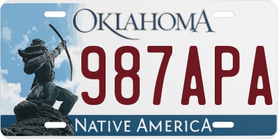OK license plate 987APA