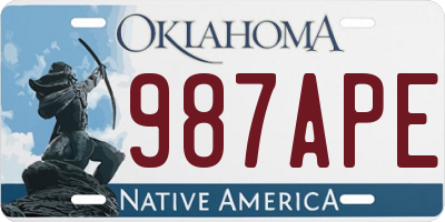 OK license plate 987APE