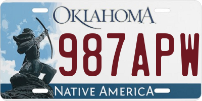 OK license plate 987APW