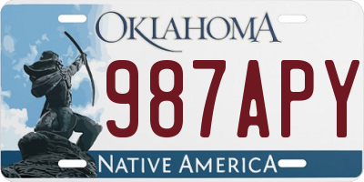 OK license plate 987APY