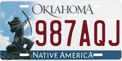 OK license plate 987AQJ