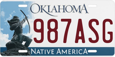 OK license plate 987ASG