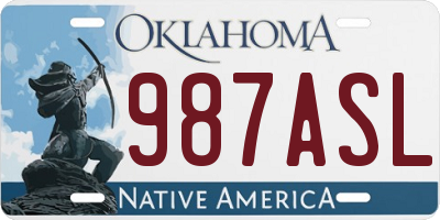OK license plate 987ASL