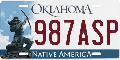 OK license plate 987ASP