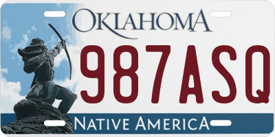 OK license plate 987ASQ