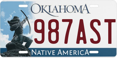 OK license plate 987AST