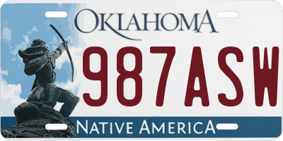 OK license plate 987ASW