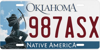 OK license plate 987ASX