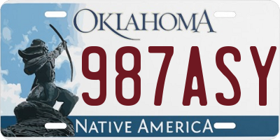 OK license plate 987ASY