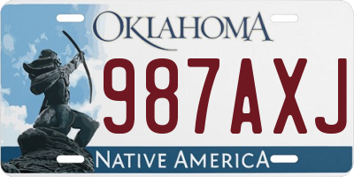OK license plate 987AXJ
