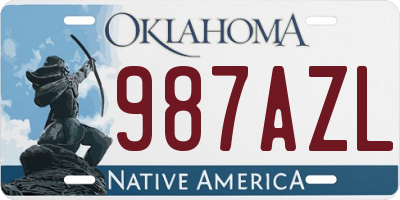 OK license plate 987AZL