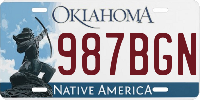 OK license plate 987BGN