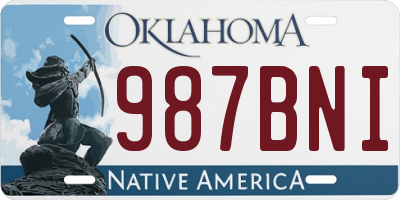 OK license plate 987BNI