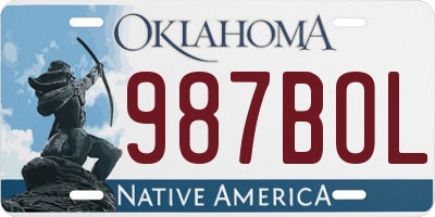 OK license plate 987BOL