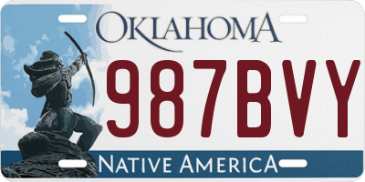 OK license plate 987BVY