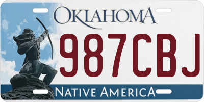 OK license plate 987CBJ