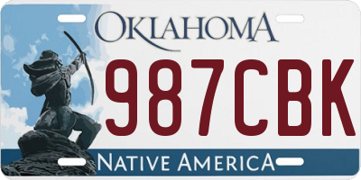 OK license plate 987CBK
