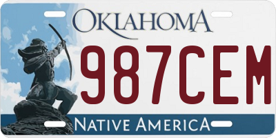 OK license plate 987CEM