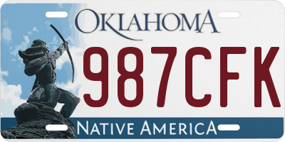 OK license plate 987CFK