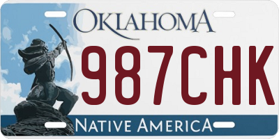 OK license plate 987CHK