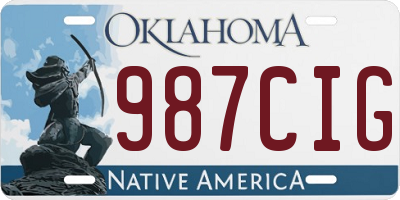 OK license plate 987CIG
