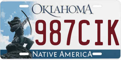 OK license plate 987CIK