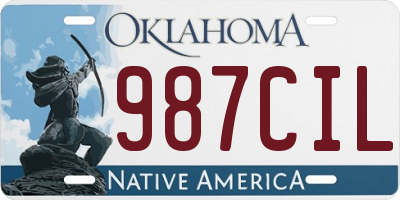 OK license plate 987CIL